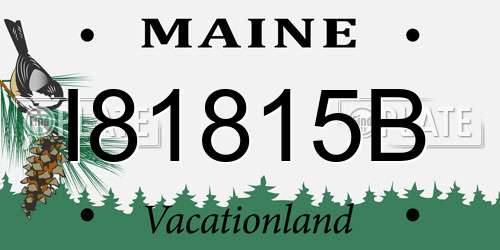 I81815B Maine License Plate