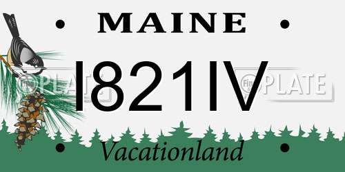 I821IV Maine License Plate