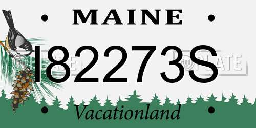 I82273S Maine License Plate