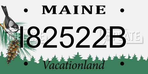 I82522B Maine License Plate