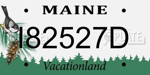 I82527D Maine License Plate