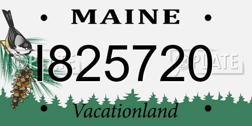 I825720 Maine License Plate