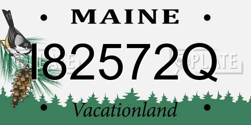 I82572Q Maine License Plate