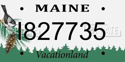 I827735 Maine License Plate