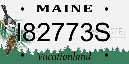 I82773S Maine License Plate