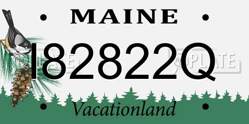 I82822Q Maine License Plate