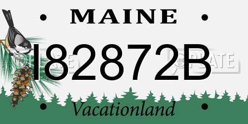 I82872B Maine License Plate