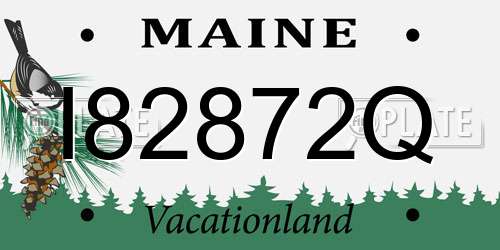 I82872Q Maine License Plate