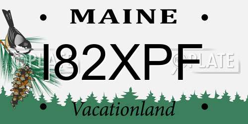 I82XPF Maine License Plate