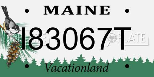 I83067T Maine License Plate