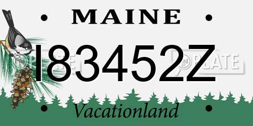 I83452Z Maine License Plate