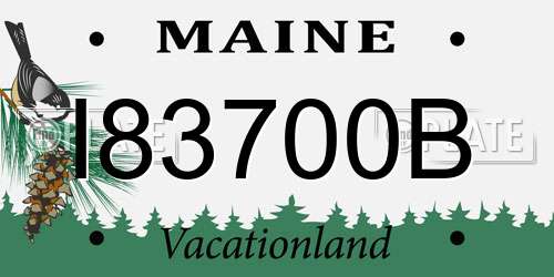 I83700B Maine License Plate