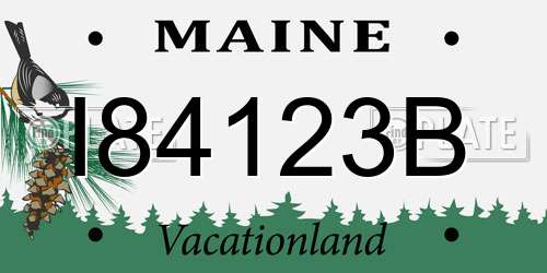 I84123B Maine License Plate