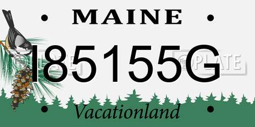 I85155G Maine License Plate