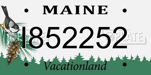 I852252 Maine License Plate