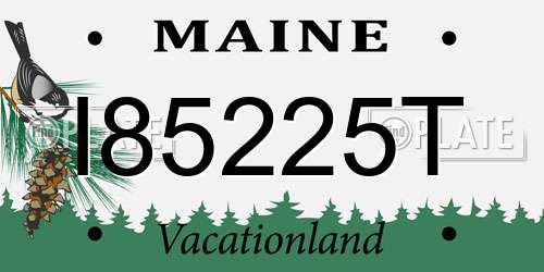 I85225T Maine License Plate