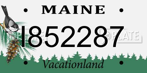 I852287 Maine License Plate
