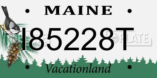 I85228T Maine License Plate