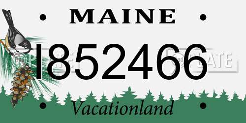 I852466 Maine License Plate