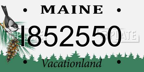 I852550 Maine License Plate