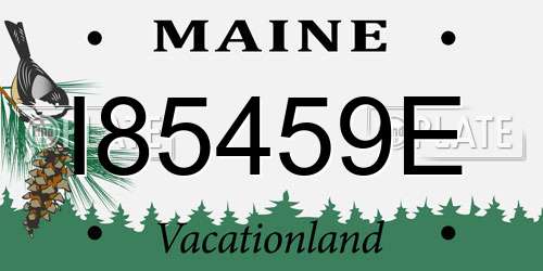 I85459E Maine License Plate