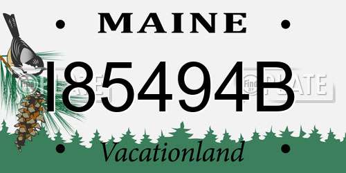 I85494B Maine License Plate