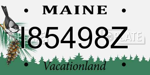 I85498Z Maine License Plate