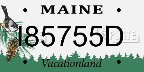 I85755D Maine License Plate