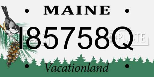 I85758Q Maine License Plate