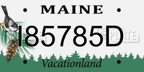 I85785D Maine License Plate