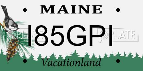 I85GPI Maine License Plate