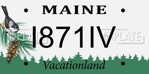 I871IV Maine License Plate