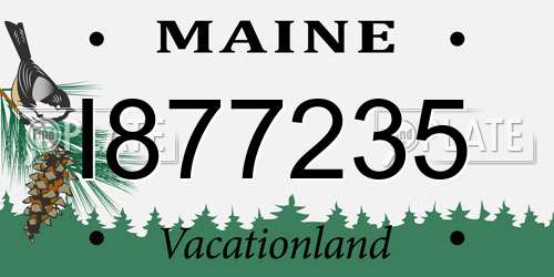 I877235 Maine License Plate