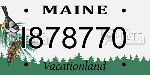 I878770 Maine License Plate