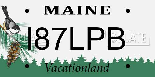 I87LPB Maine License Plate