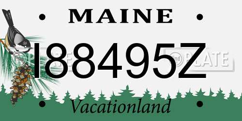 I88495Z Maine License Plate