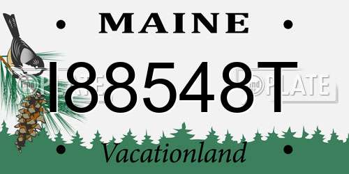 I88548T Maine License Plate