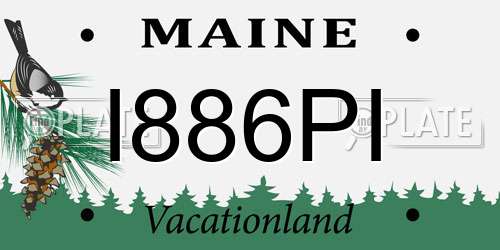 I886PI Maine License Plate