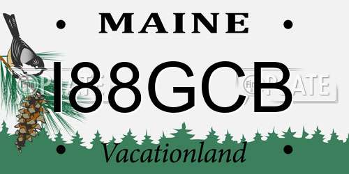 I88GCB Maine License Plate