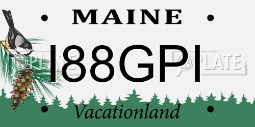 I88GPI Maine License Plate