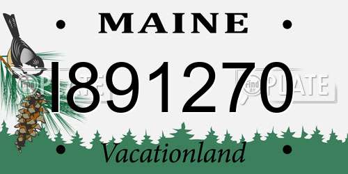 I891270 Maine License Plate