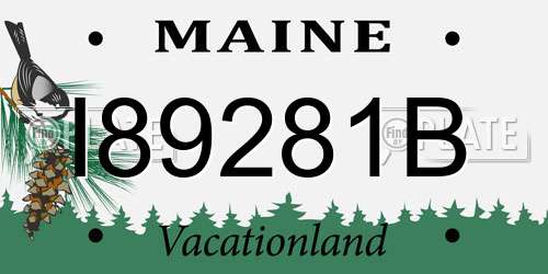 I89281B Maine License Plate