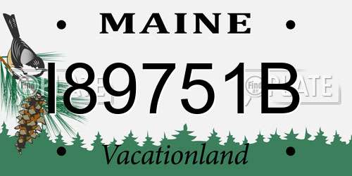 I89751B Maine License Plate