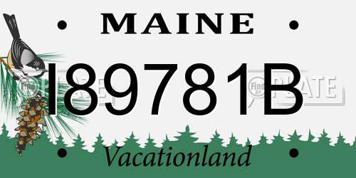 I89781B Maine License Plate