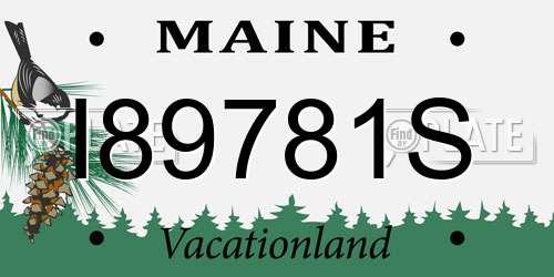 I89781S Maine License Plate