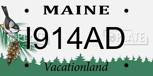 I914AD Maine License Plate