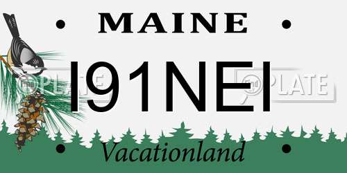 I91NEI Maine License Plate