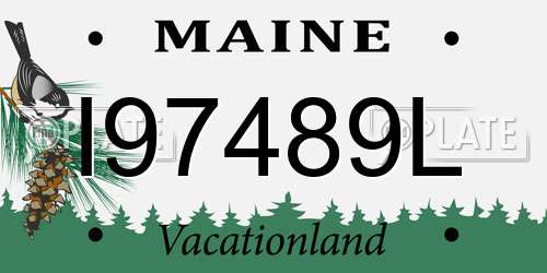 I97489L Maine License Plate