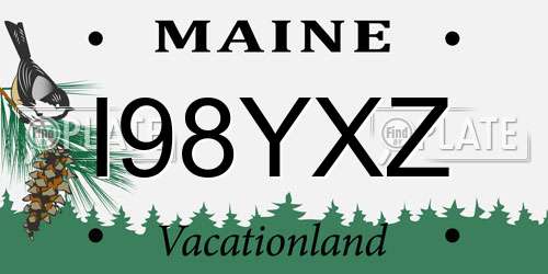 I98YXZ Maine License Plate