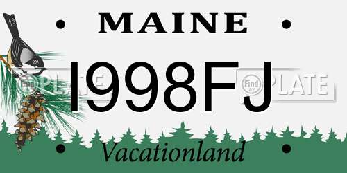 I998FJ Maine License Plate